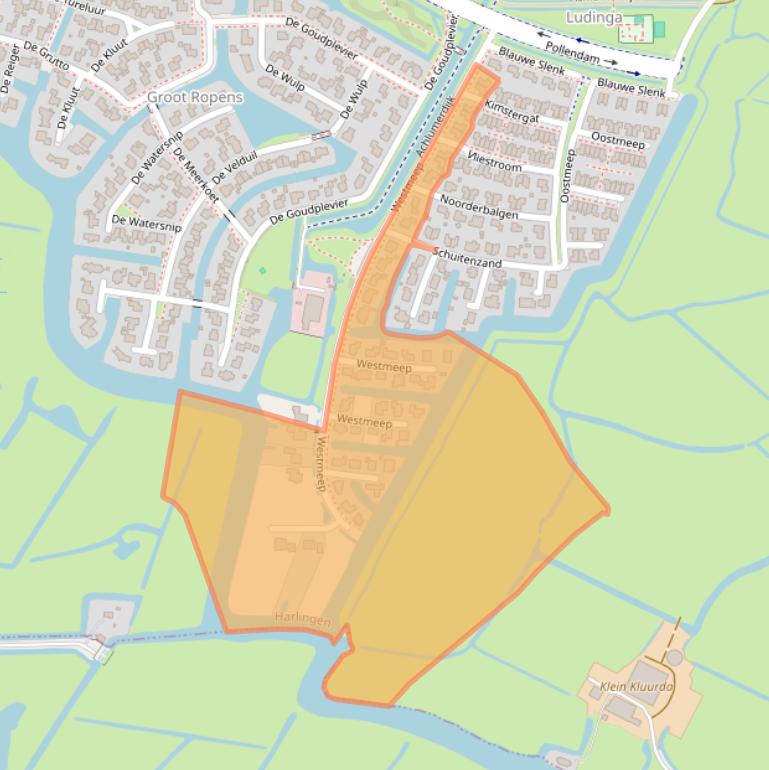 Kaart van postcodegebied 8862DP.