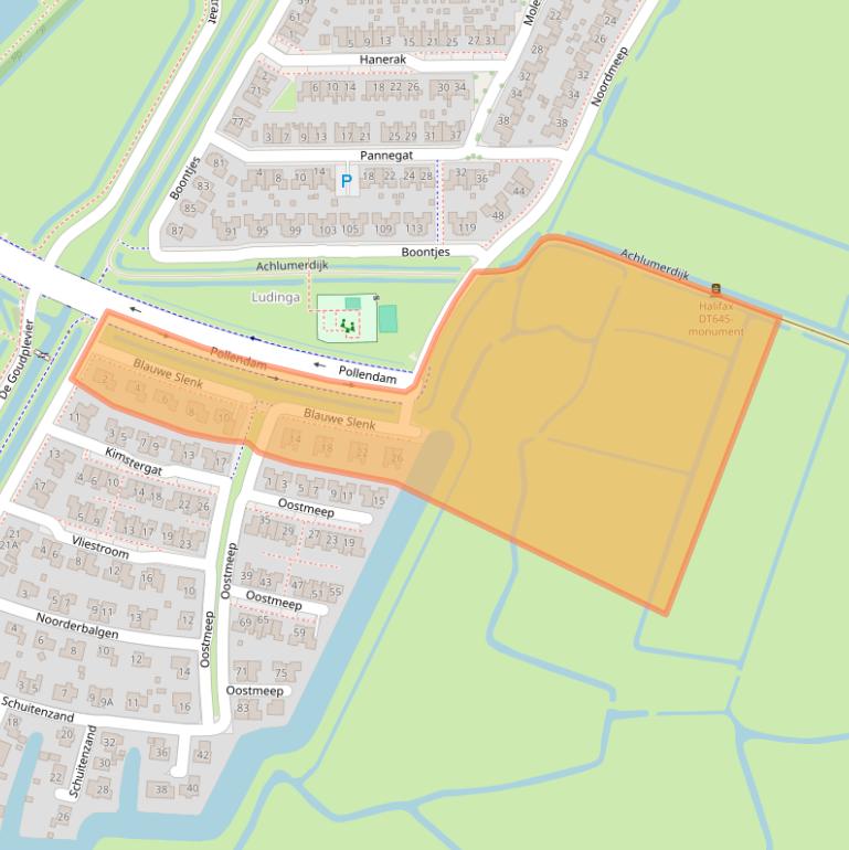 Kaart van postcodegebied 8862DR.