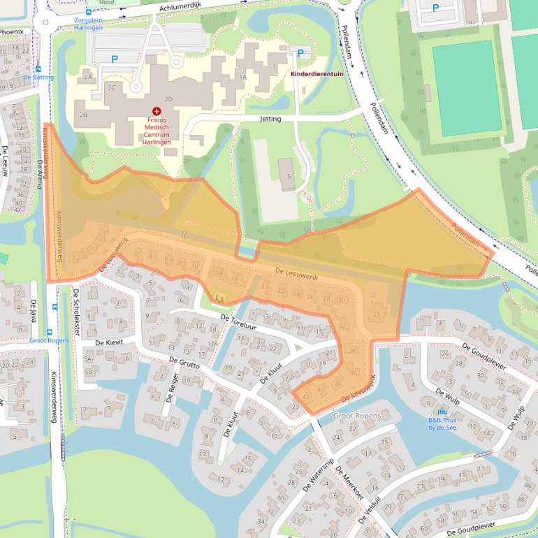 Kaart van postcodegebied 8862LA.