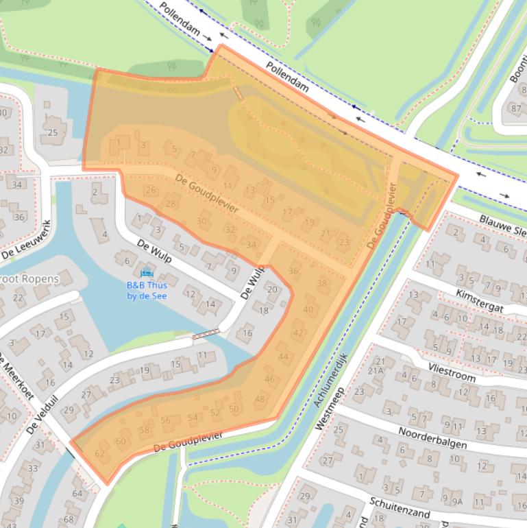 Kaart van postcodegebied 8862LK.