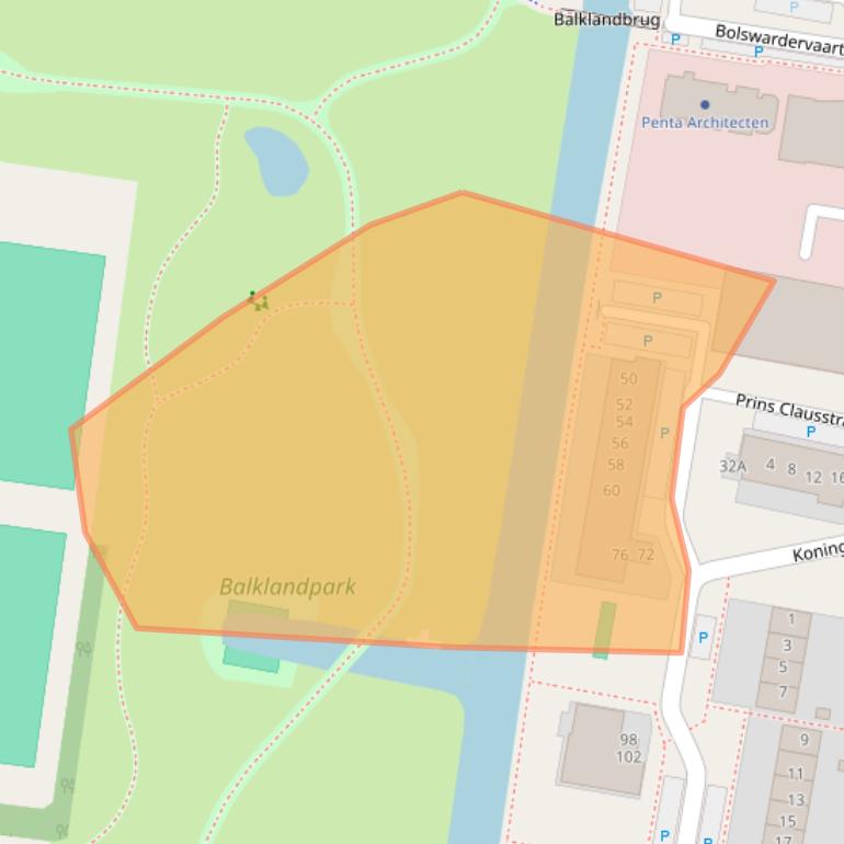 Kaart van postcodegebied 8862MC.