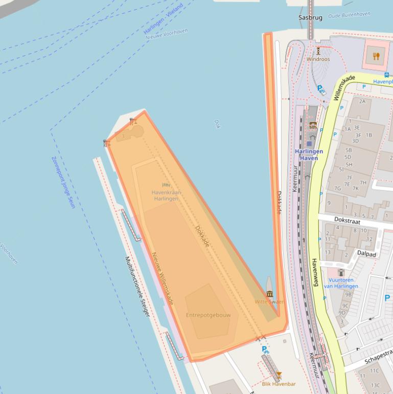 Kaart van postcodegebied 8862NZ.