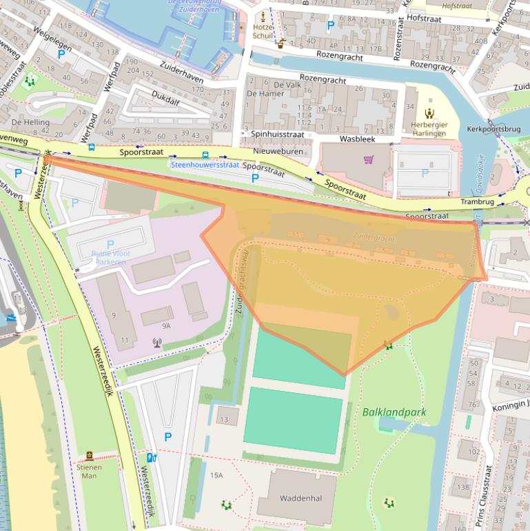 Kaart van postcodegebied 8862SB.