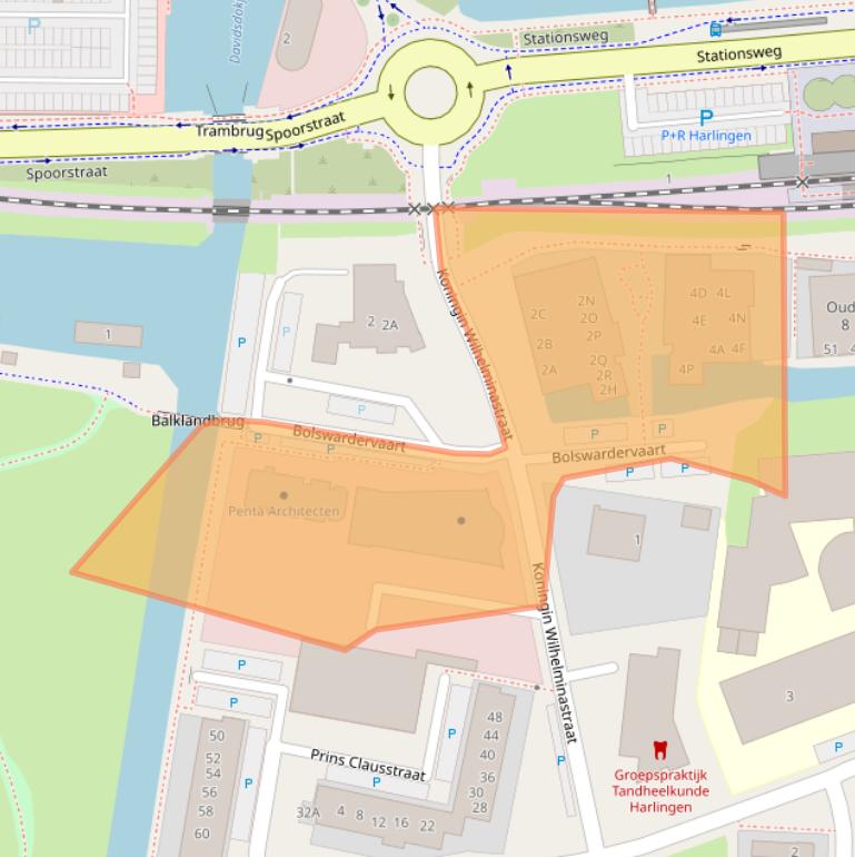 Kaart van postcodegebied 8862SE.