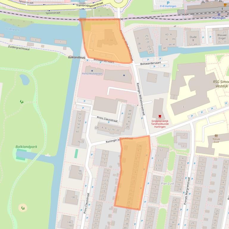 Kaart van postcodegebied 8862SJ.