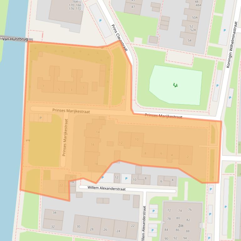 Kaart van postcodegebied 8862SL.