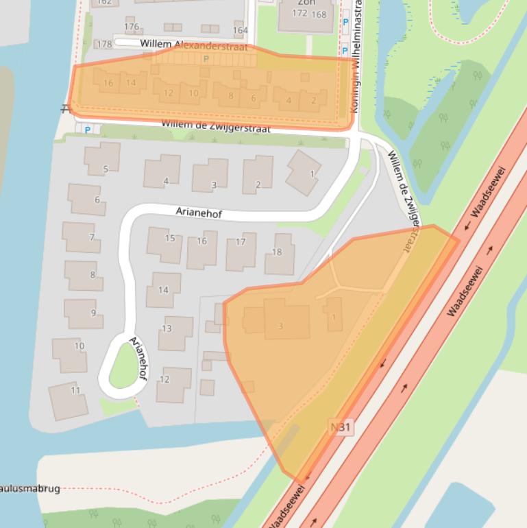 Kaart van postcodegebied 8862SZ.