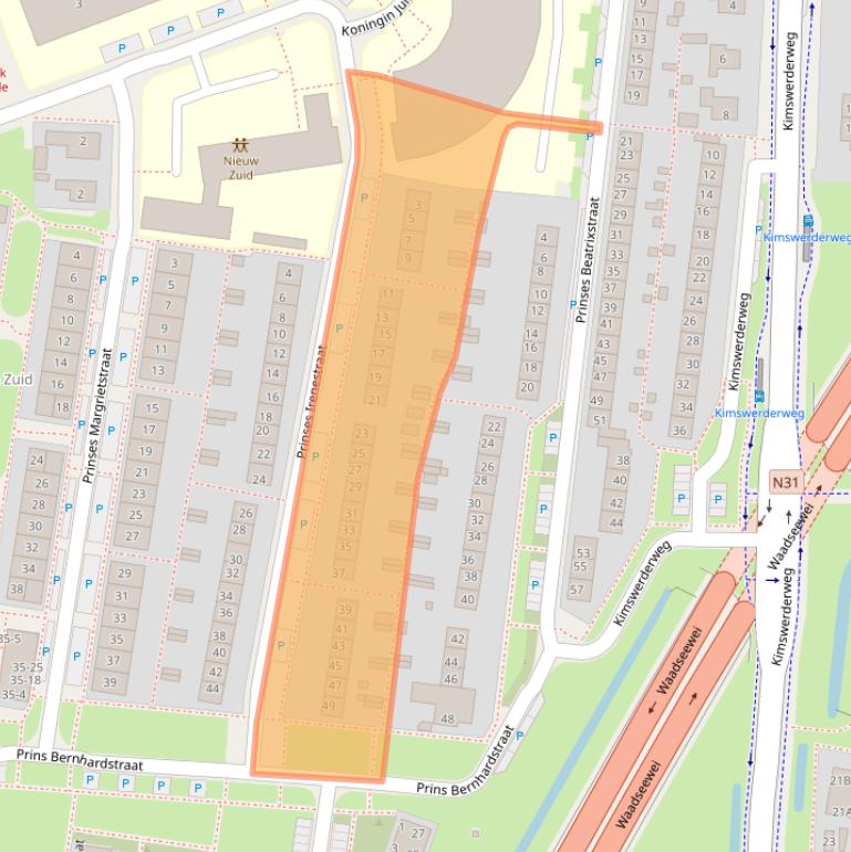 Kaart van postcodegebied 8862TK.