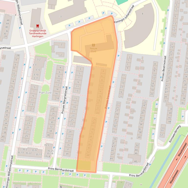 Kaart van postcodegebied 8862TL.