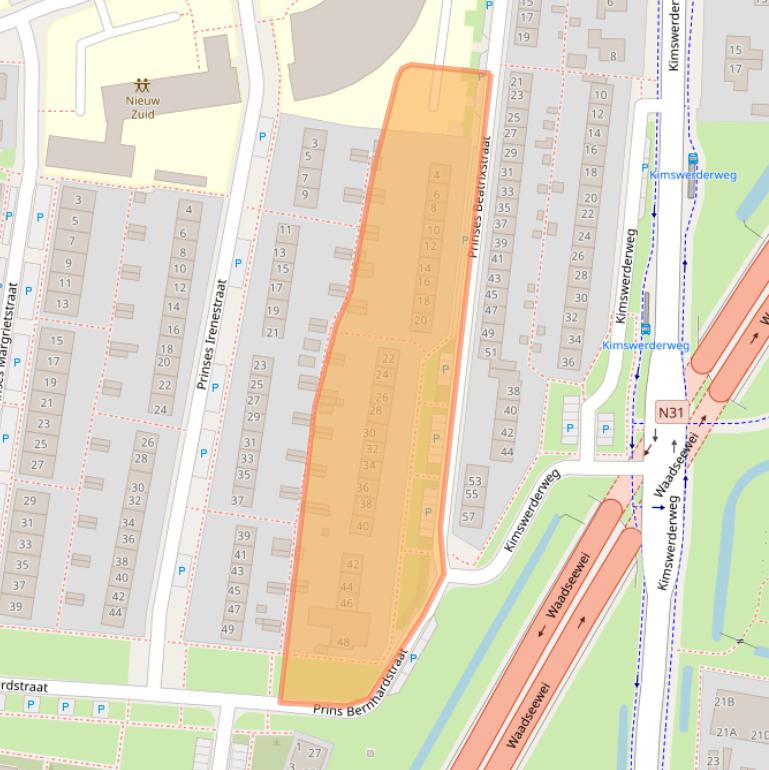 Kaart van postcodegebied 8862TP.