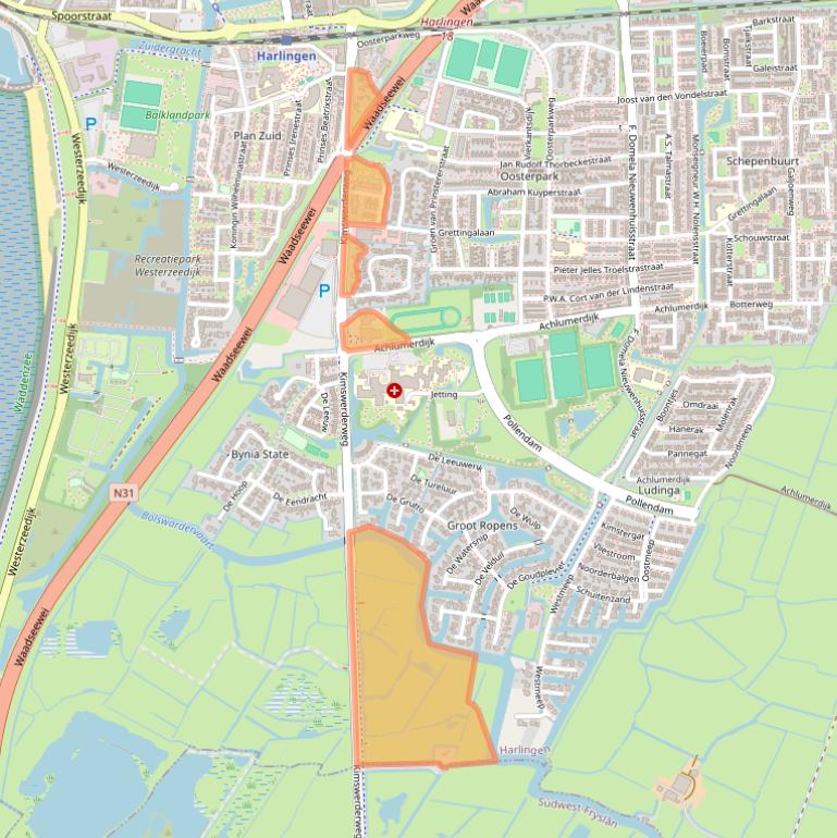 Kaart van postcodegebied 8862TR.