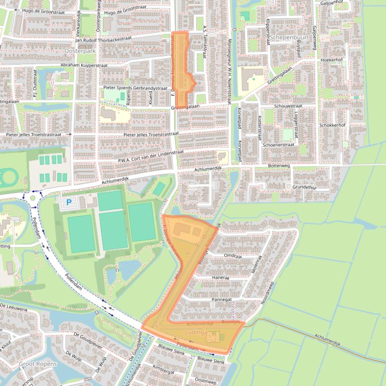 Kaart van postcodegebied 8862WC.