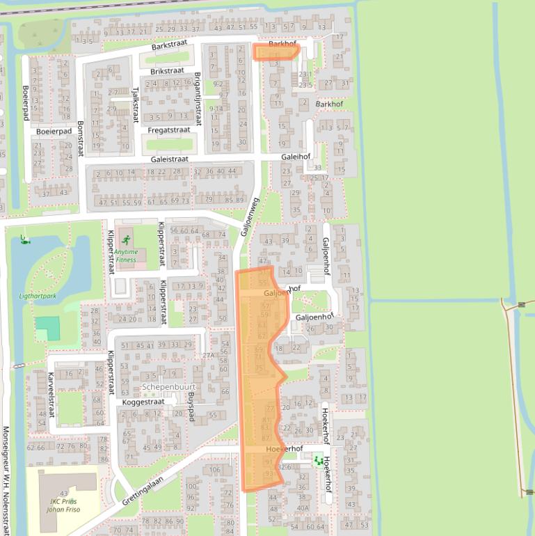 Kaart van postcodegebied 8862XZ.