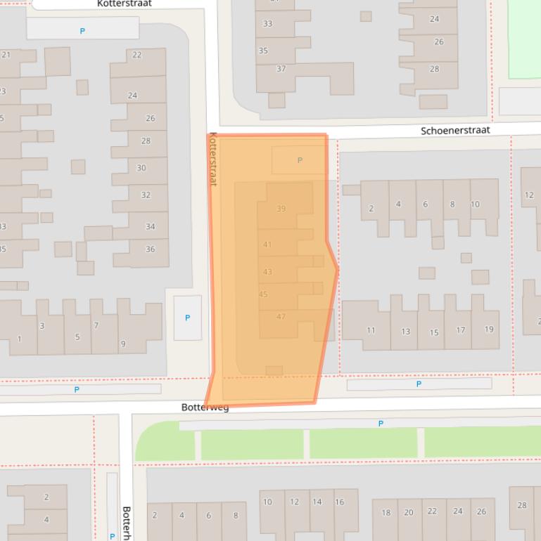 Kaart van postcodegebied 8862ZL.