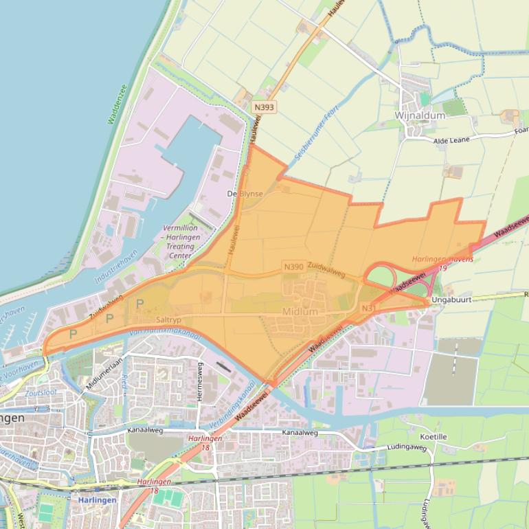 Kaart van postcodegebied 8872.