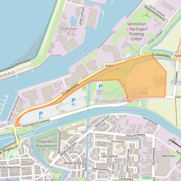 Kaart van postcodegebied 8872NB.