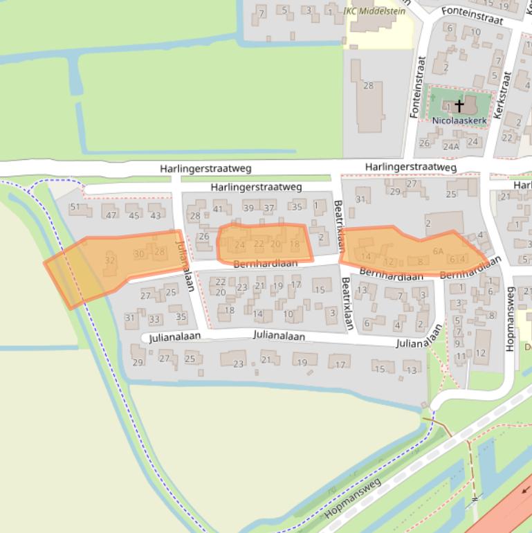 Kaart van postcodegebied 8872NN.