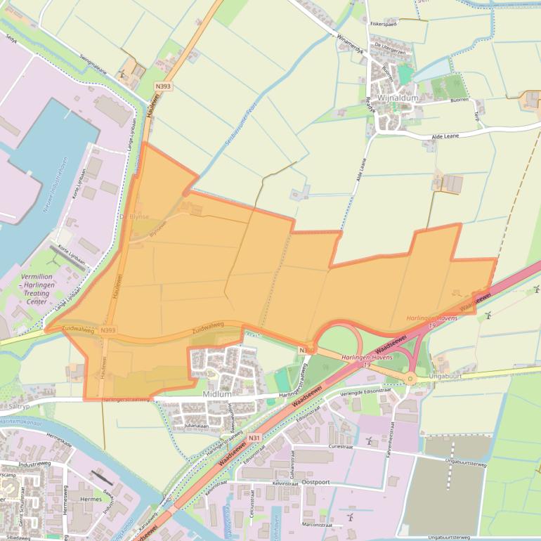 Kaart van postcodegebied 8872RG.