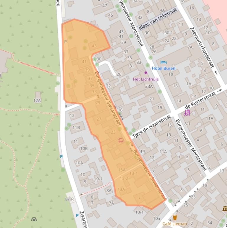 Kaart van postcodegebied 8881AG.
