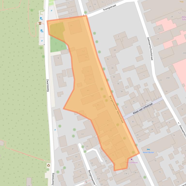 Kaart van postcodegebied 8881AK.