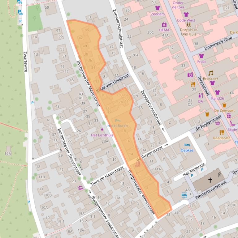 Kaart van postcodegebied 8881AL.