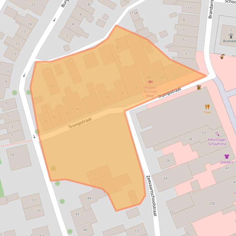 Kaart van postcodegebied 8881AV.