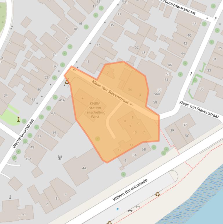 Kaart van postcodegebied 8881AX.