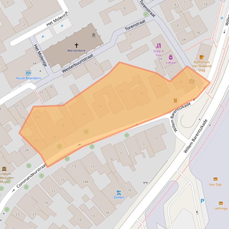 Kaart van postcodegebied 8881BA.