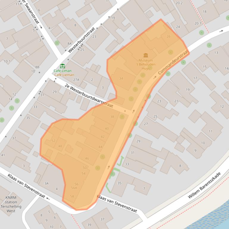 Kaart van postcodegebied 8881BB.