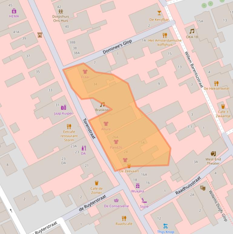 Kaart van postcodegebied 8881BK.