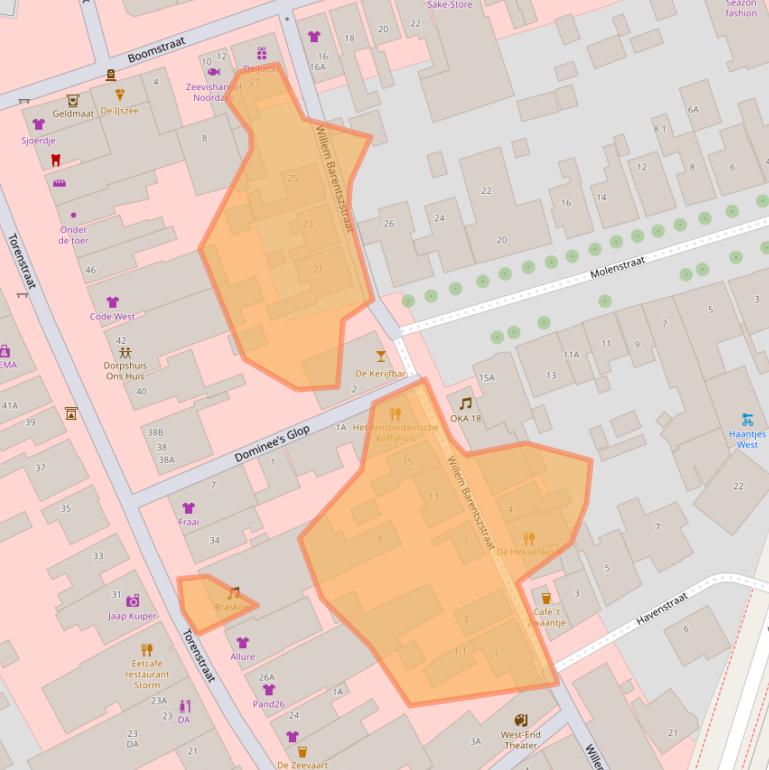 Kaart van postcodegebied 8881BP.