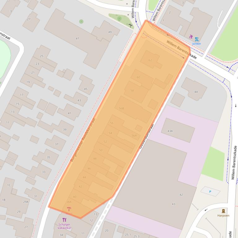 Kaart van postcodegebied 8881CB.