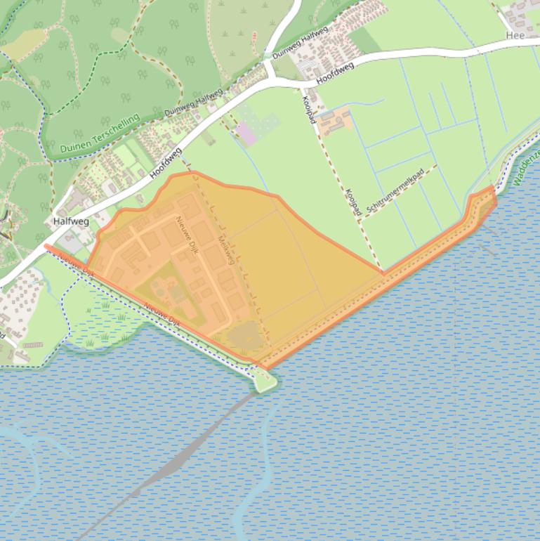 Kaart van postcodegebied 8881HC.