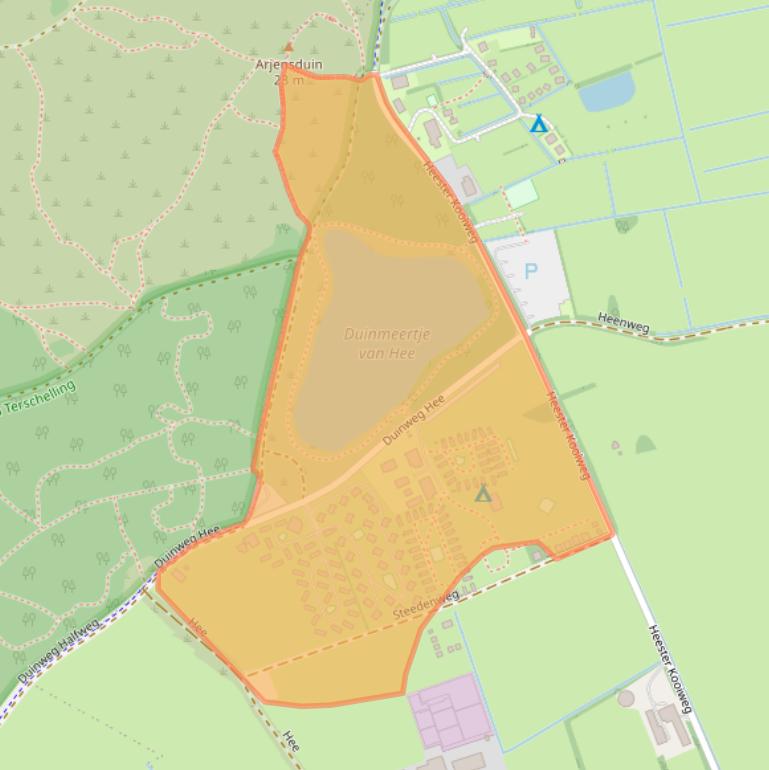 Kaart van postcodegebied 8882HA.