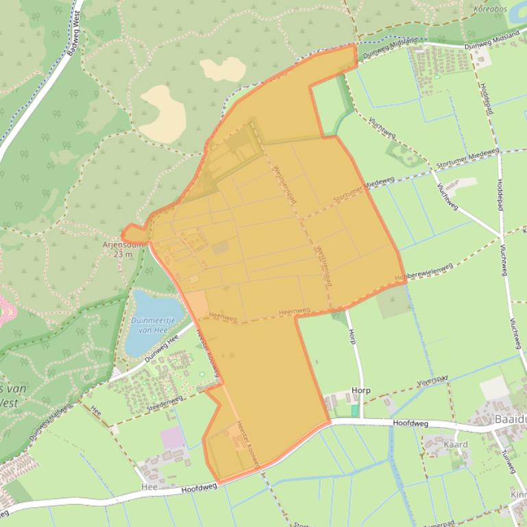 Kaart van postcodegebied 8882HE.