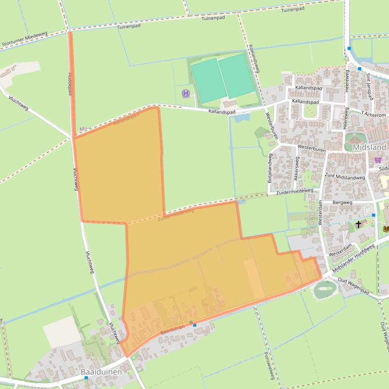 Kaart van postcodegebied 8884HH.