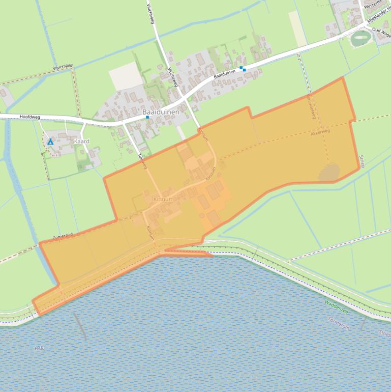 Kaart van postcodegebied 8885HE.