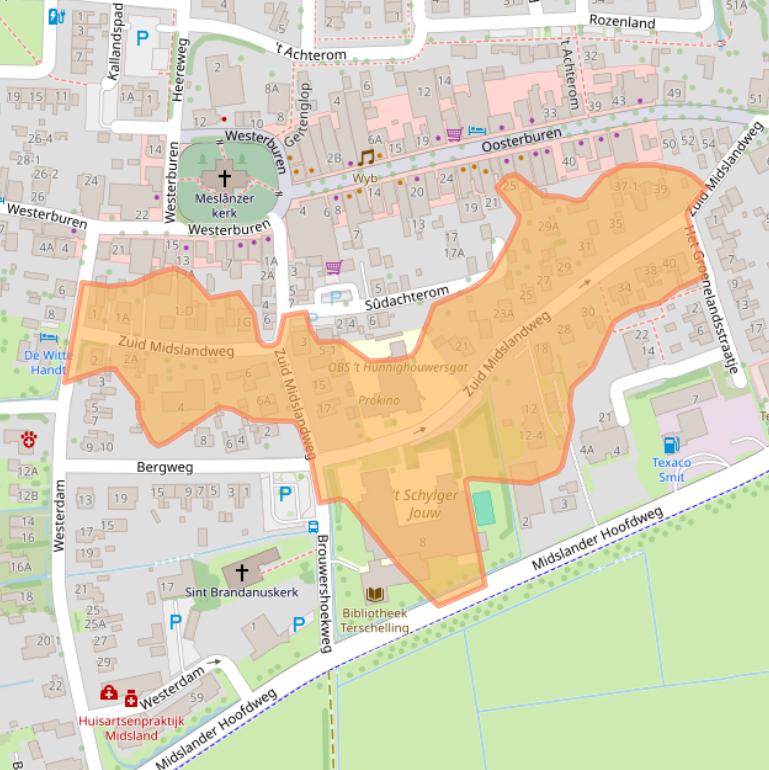 Kaart van postcodegebied 8891GH.