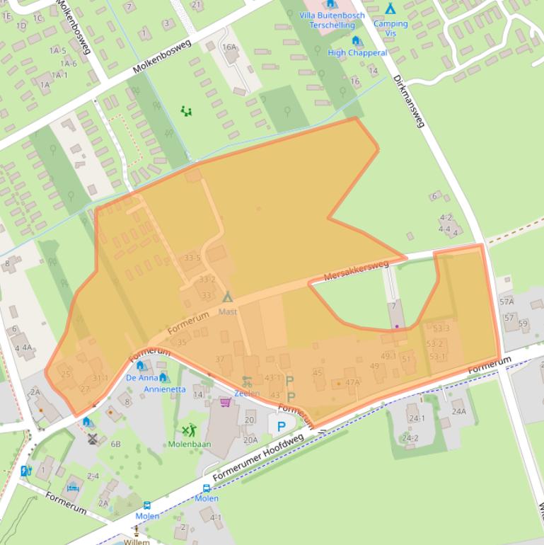 Kaart van postcodegebied 8894KB.