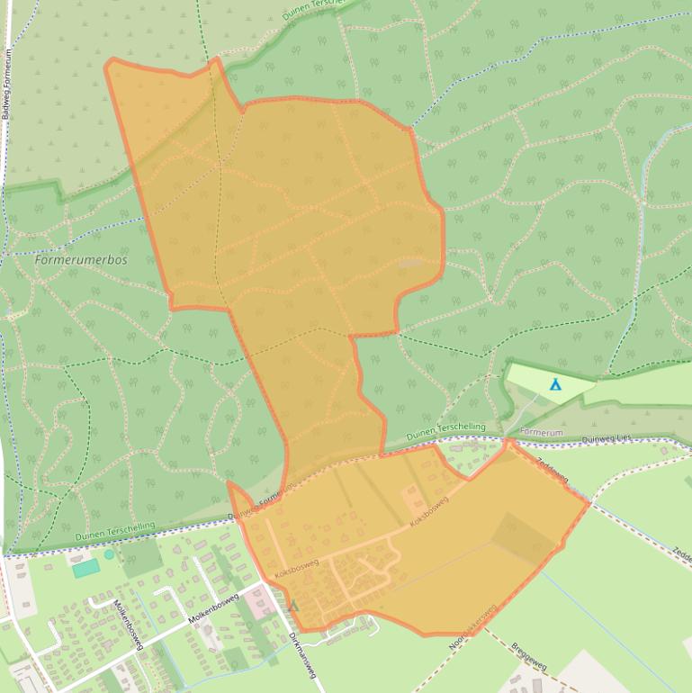 Kaart van postcodegebied 8894KK.