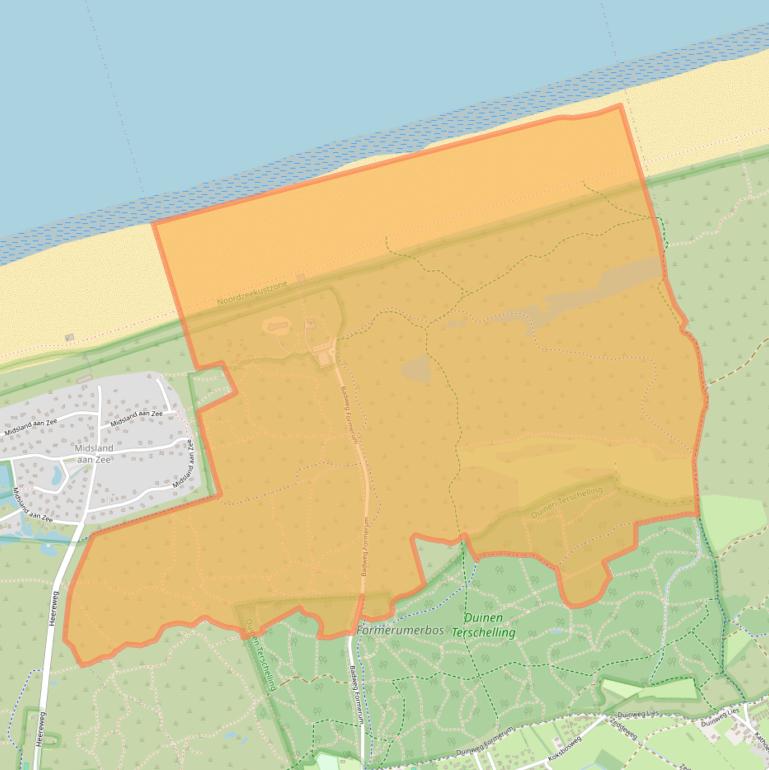 Kaart van postcodegebied 8894KW.