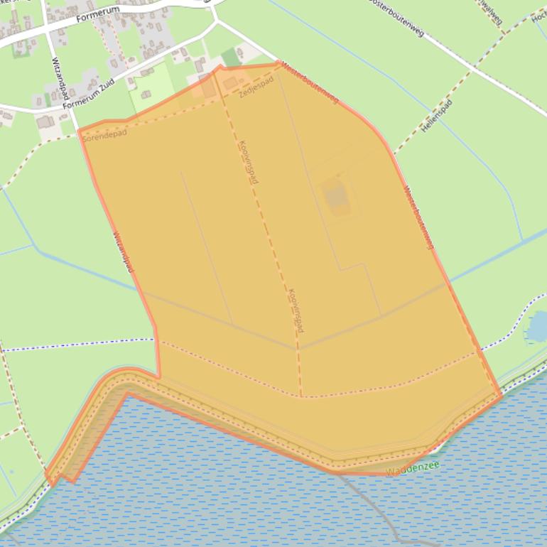 Kaart van postcodegebied 8894LA.