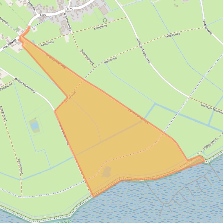 Kaart van postcodegebied 8894LC.