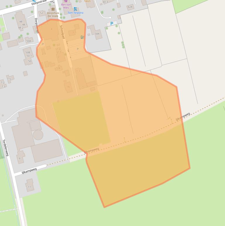 Kaart van postcodegebied 8896JJ.