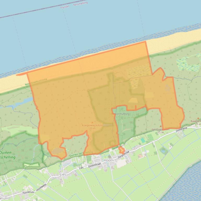 Kaart van postcodegebied 8896KC.