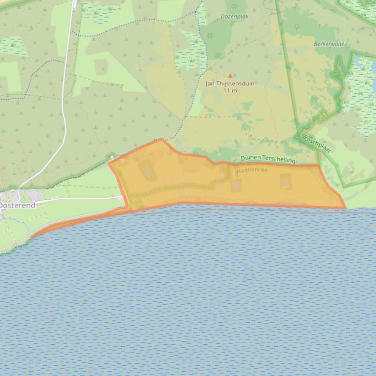 Kaart van postcodegebied 8897HE.