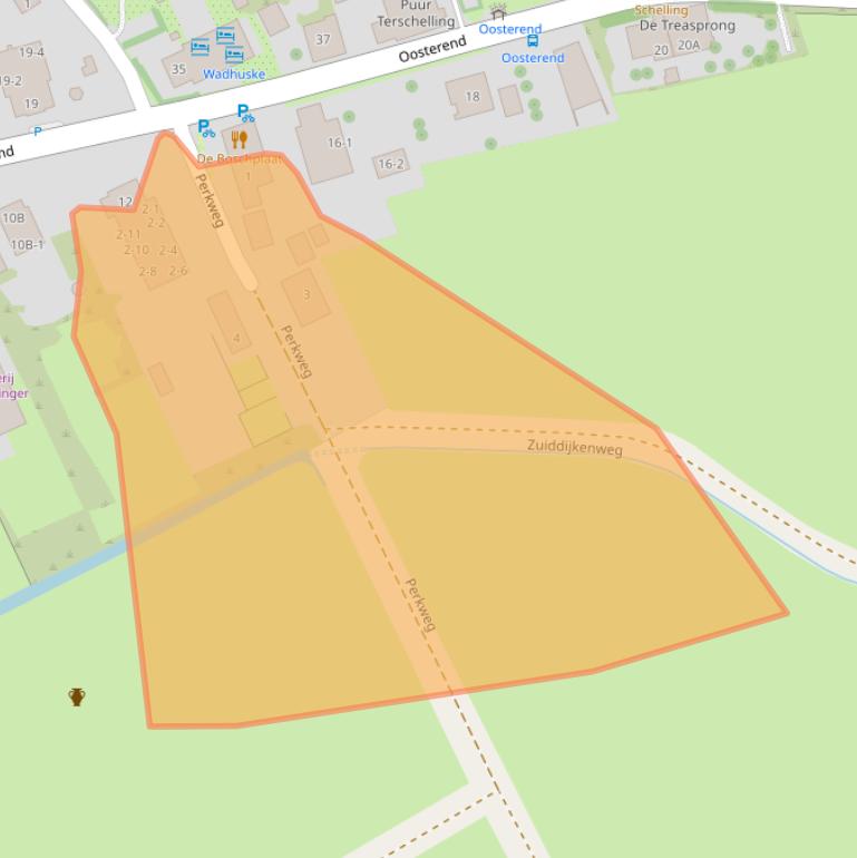 Kaart van postcodegebied 8897HV.