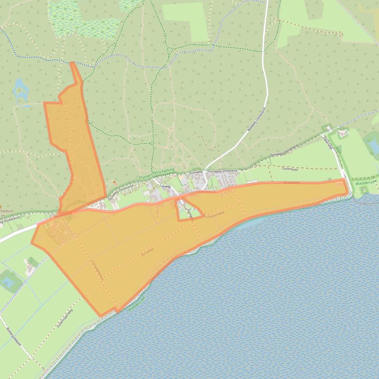 Kaart van postcodegebied 8897HZ.