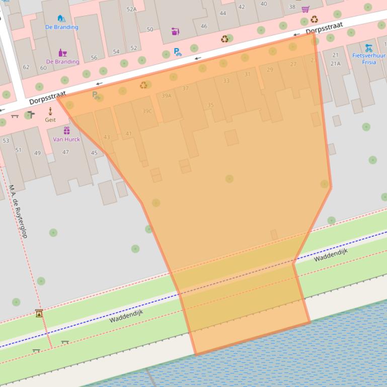 Kaart van postcodegebied 8899AB.