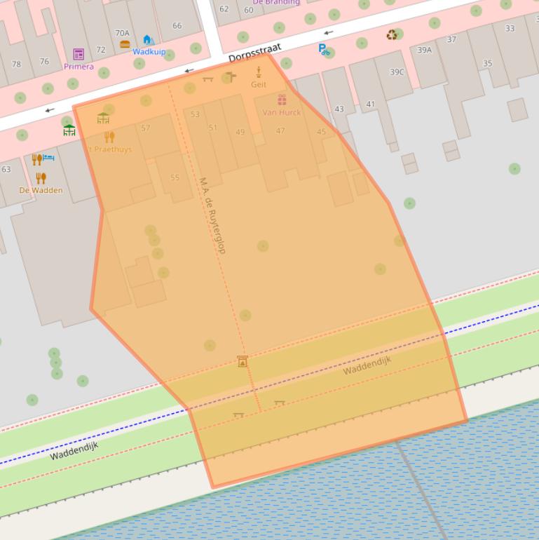 Kaart van postcodegebied 8899AC.